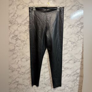 NEW Joie Women’s Black High Rise Faux Leather Slim Stretch Legging Size L